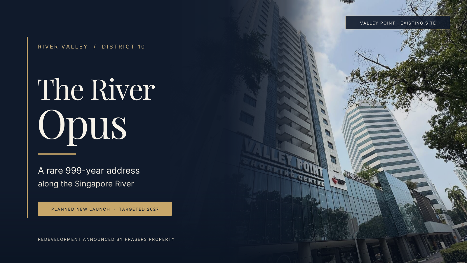 The River Opus article cover over a photograph of the existing Valley Point site; this is not a rendering of the future development